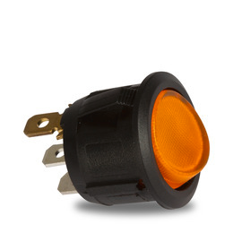 On/Off switch with round orange indicator light